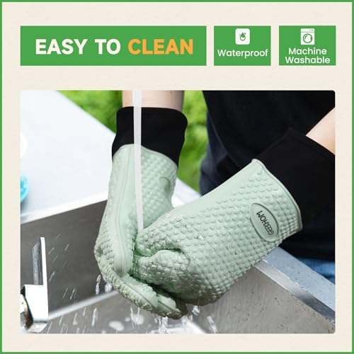 GEEKHOM BBQ Gloves Heat Resistant Oven Mitts - Image 3