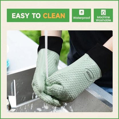 GEEKHOM BBQ Gloves Heat Resistant Oven Mitts - Image 3