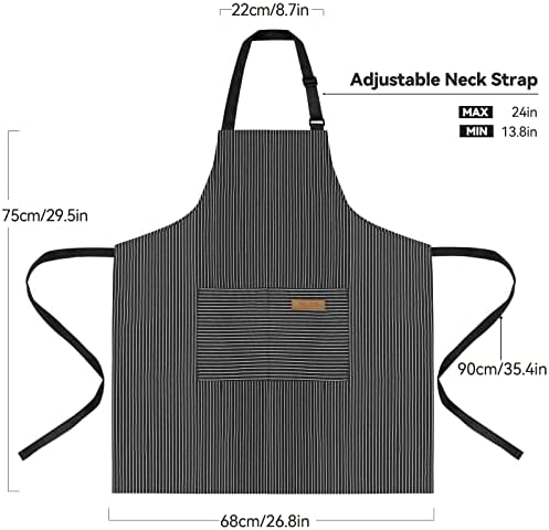 NLUS 2 Pack Kitchen Cooking Aprons, Adjustable Bib Soft Chef Apron - Image 2