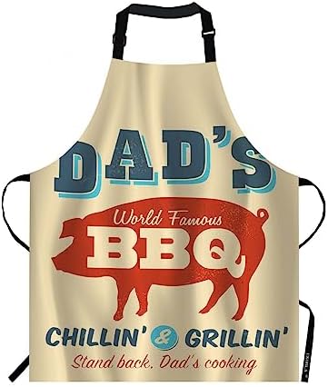 EKOBLA Dad's BBQ Aprons Chillin Grillin Stand Back Dad's Cooking Pig Barbecue by EKOBLA