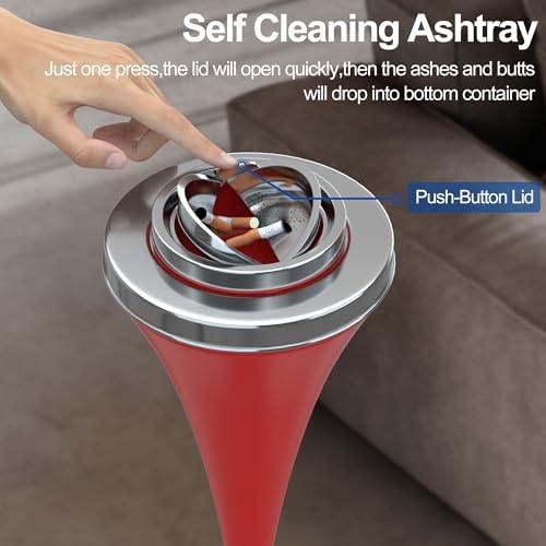 RELIANCER Floor Standing Ashtray w/Detachable Cigar Container, Stainless Steel - Image 3