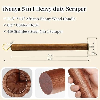 Grill Scraper for BBQ Grate and Griddle, Bristle-Free, 11.8” Wooden Handle – - Image 2