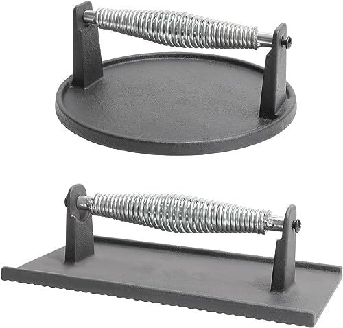 Cast Iron Burger Smasher & Bacon Press Set by SafBbcue