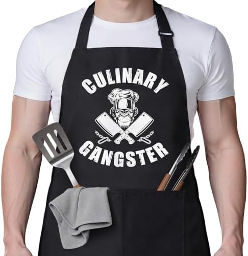BeneCharm Birthday Gifts for Men Aprons, Culinary Gangster by Benecharm