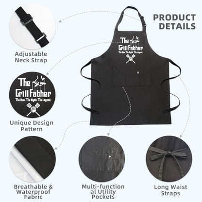 Funny Chef Apron for Men, BBQ Dad Aprons for men - Image 2