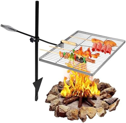 REDCAMP Swivel Campfire Grill Heavy Duty Stainless Steel Grate, Over Fire Camp by REDCAMP