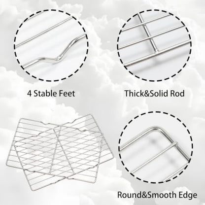 2 Pcs Rectangle Roasting Rack 6.3" x 10.2" Stainless Steel - Image 3