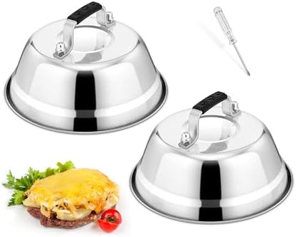 6.5-Inch Cheese Melting Dome, HaSteeL Small Stainless Steel Round Basting Cover by HaSteeL