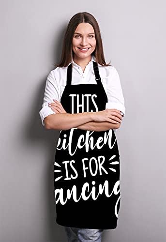 This Kitchen is for Dancing Quote Bib Apron - Image 3