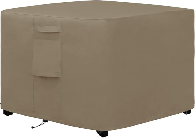 Easy-Going Outdoor Fire Pit Cover Square 44" Lx44 Wx24 H, Durable Outdoor Gas Firepit Cover, Waterproof and Weatherproof Cover for Fire Pit, Camel