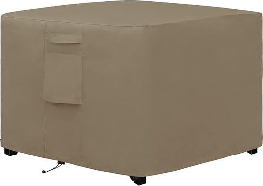 Easy-Going Outdoor Fire Pit Cover Square 44" Lx44 Wx24 H, Durable Outdoor Gas Firepit Cover, Waterproof and Weatherproof Cover for Fire Pit, Camel