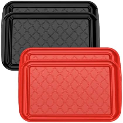 Grilling Prep & Serve Trays for Party Set of 4, Large BBQ Serving Platters by Unknown