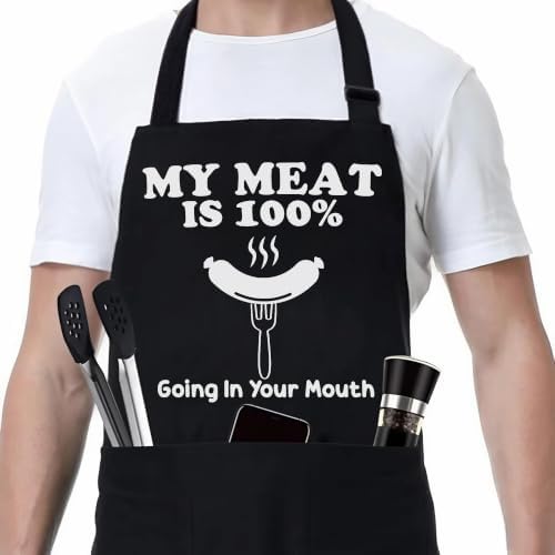 Funny Aprons for Men, Funny Mens BBQ Apron, Men's Aprons for Grilling, Cooking by CraftedforMeaningfulGiving