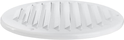 White Metal 5'' Inch Round Ventilation Grille - Inside/Outside use - (Grille: 5''Ø/Cover Area: 6.25''Ø) - Air Vent Louver - Available 4 Sizes / 2 Types / 1 Color.
