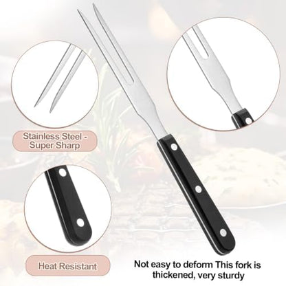 Meat Cooking Fork, 10.8 Inch Heavy Duty Two Prong Meats Forks Stainless Steel - Image 3