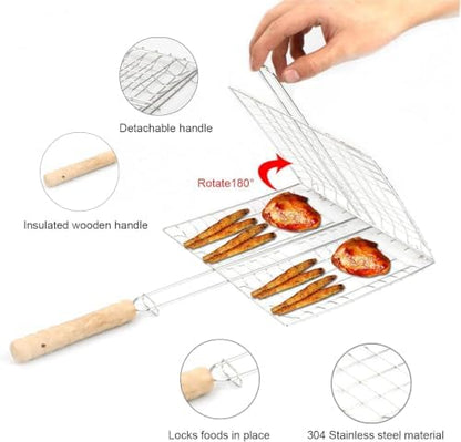 1Pcs Portable BBQ Grill Basket Long - Image 3