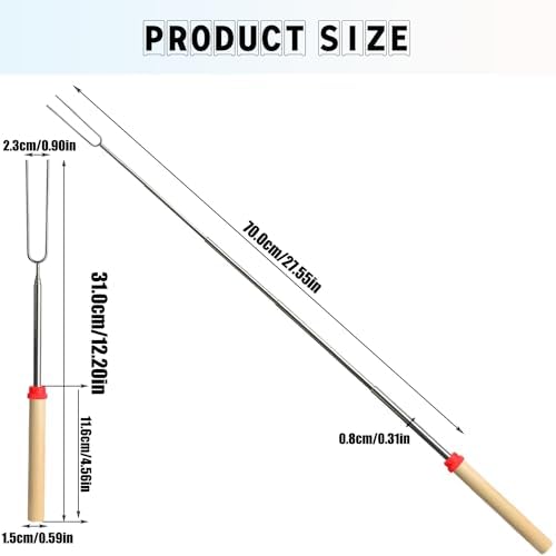5 PCS Stainless Steel Marshmallow Roasting Sticksfor, 32Inch Long Kitchen - Image 2