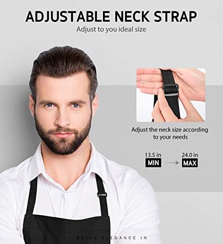 Syntus Apron for Men Women, Adjustable Cooking Kitchen Apron - Image 4