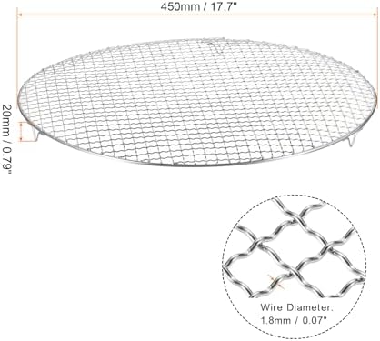 HARFINGTON Round Cooking Rack 17.7-inch 201 Stainless Steel Cross Wire Barbecue - Image 2