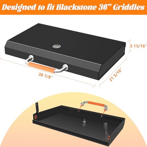Hinged Lid with Thermometer for Blackstone 36" Griddle Cover 1554 1565 1560 - Image 6