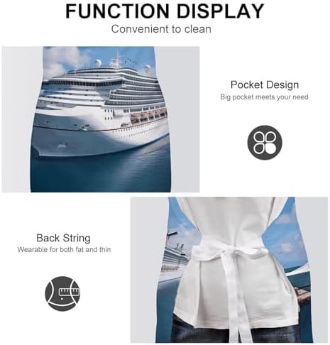 Cruise Ships Bib Apron with 2 Pockets - Image 6