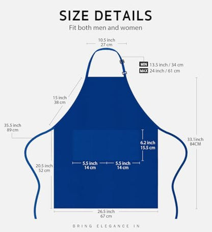 Syntus Apron for Men Women, Adjustable Cooking Kitchen Apron - Image 2