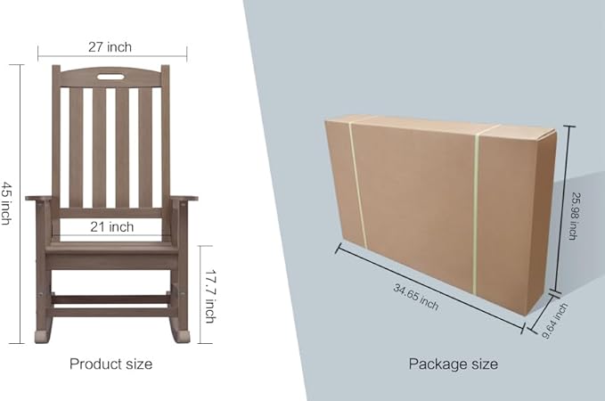 Oversized Outdoor Rocking Chair, HDPE Porch Rocker | High Back Rocking Chairs - Image 6