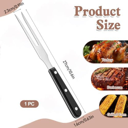 Meat Cooking Fork, 10.8 Inch Heavy Duty Two Prong Meats Forks Stainless Steel - Image 2