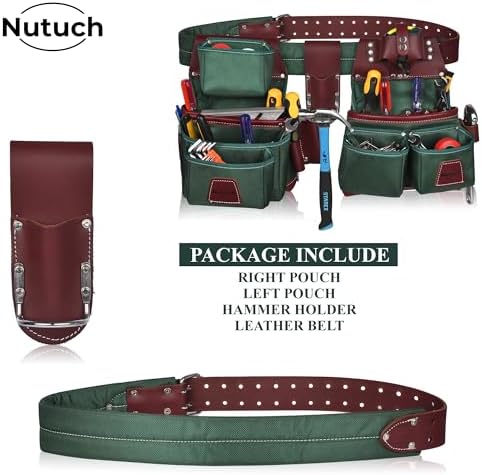 Nylon and Leather Tool Belt | Nylon Tool Pouch | Carpenter Tool Belt | - Image 6