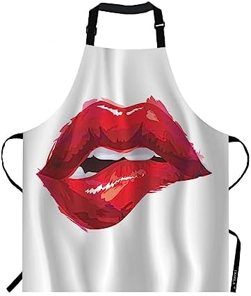 EKOBLA Lips Aprons Lipstick Sexy Biting Lips Woman Valentine Romantic Love by EKOBLA