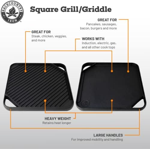 10.5 inch Single-Burner Reversible Cast Iron Grill/Griddle - Image 3