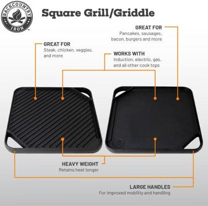 10.5 inch Single-Burner Reversible Cast Iron Grill/Griddle - Image 3