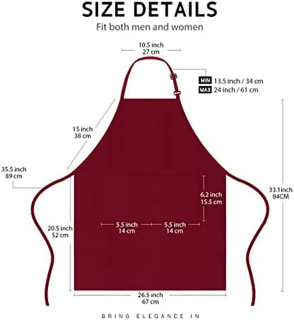 Syntus Apron for Men Women, Adjustable Cooking Kitchen Apron - Image 2