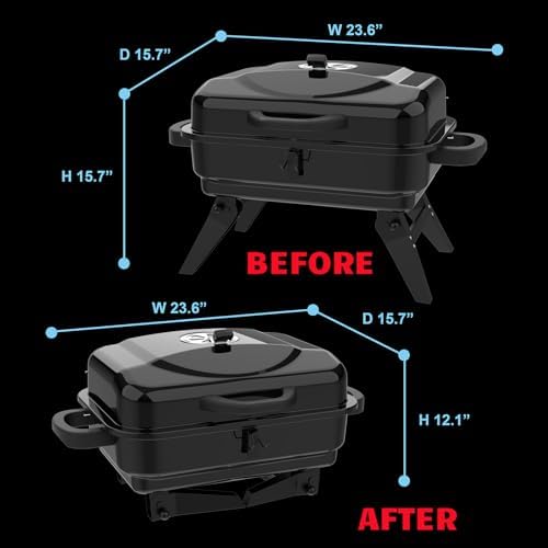 Portable Charcoal Grill, Small Foldable Tabletop BBQ Grill - Image 3