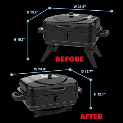 Portable Charcoal Grill, Small Foldable Tabletop BBQ Grill - Image 3