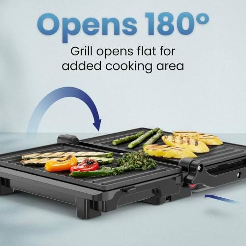 Chefman Panini Press, Indoor Grill and Gourmet Sandwich Maker, Nonstick Plates - Image 3