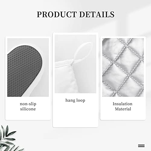 Oven Mitts Pot Holders Set Whimsical Flower Tree Silicone Kitchen Gloves - Image 5