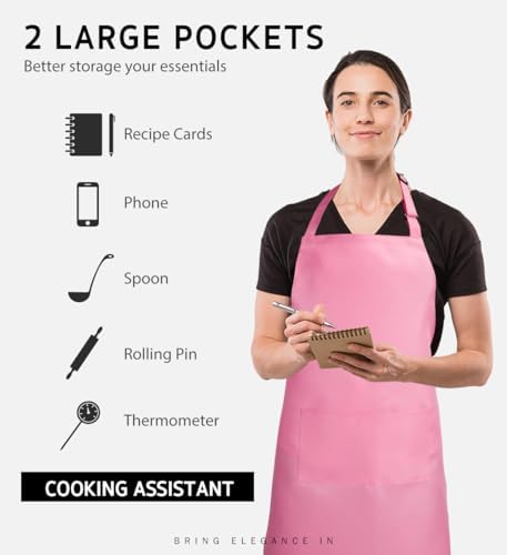 Syntus Apron for Men Women, Adjustable Cooking Kitchen Apron - Image 3