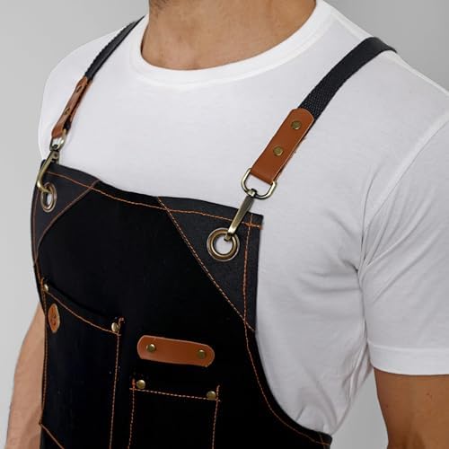 Chef Apron, Recycled Cotton Kitchen Apron - Image 6