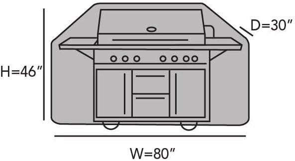 Covermates Grill Cover - Weather Resistant Outdoor Cover, Heavy Duty BBQ Covers for Large Outdoor Kitchen, Ultima 600D Polyester, 80 Inch, Ripstop Black