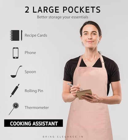Syntus Apron for Men Women, Adjustable Cooking Kitchen Apron - Image 4
