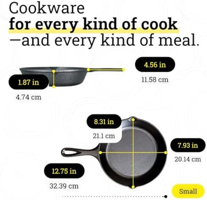 Lodge Pre-Seasoned Cast Iron Skillet Set, 10.25 and 12 Inches - Image 6