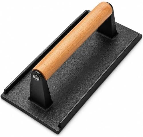 10.2" x 6.7" Cast Iron Grill Press by BTCDR