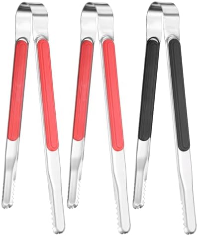 M METERXITY 3-Pack Grill Tongs, 8.8 Inch Non-Slip 410 Stainless Steel Locking by MMETERXITY