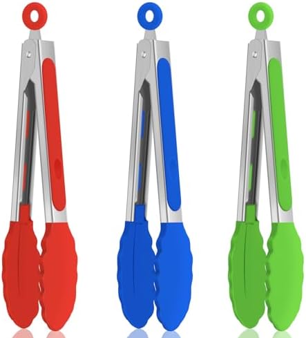 Small Cooking Tongs 7 inch Mini Serving Tongs by EEKEDO