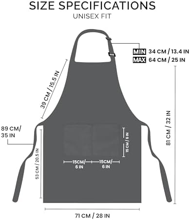 Utopia Kitchen Bib Aprons 2 Pack Adjustable - Image 2