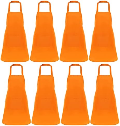 Fengek 8 Pcs Bib Apron for Unisex Colorful Kitchen Apron Bulk by Fengek