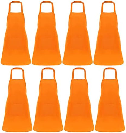 Fengek 8 Pcs Bib Apron for Unisex Colorful Kitchen Apron Bulk by Fengek