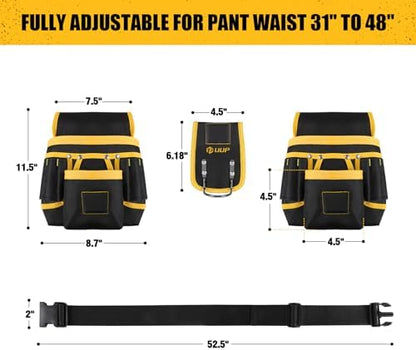 Magnetic Tool Belt for Men, 26 Pockets Heavy Duty Nail Tool Pouch Dad Gift - Image 2
