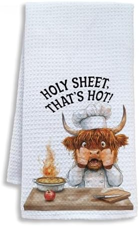 Funny Chef Highland Cow Kitchen Towels, Highland Cow Gifts by Unknown